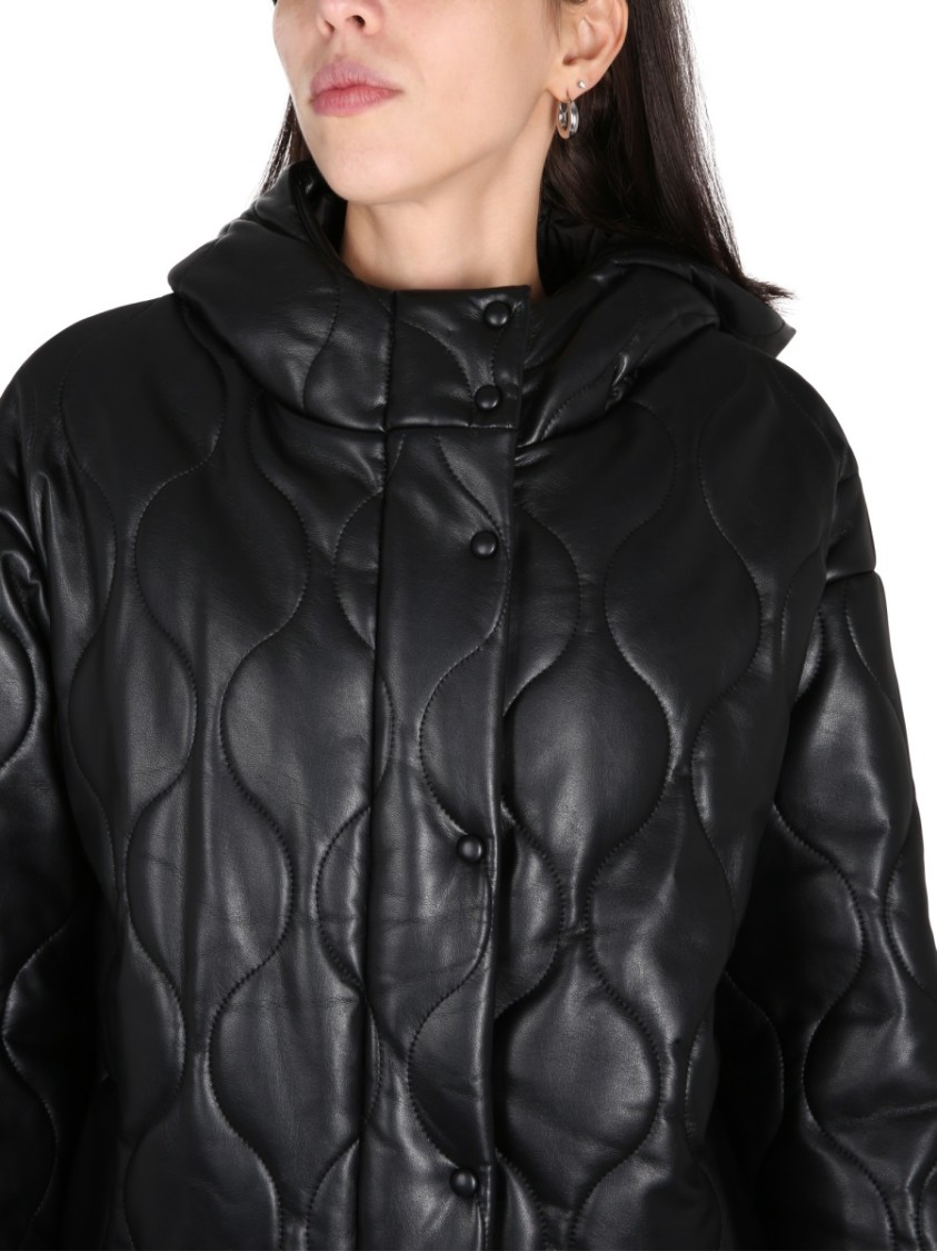 Stand Studio Everlee Quilted Faux-leather Jacket In Black