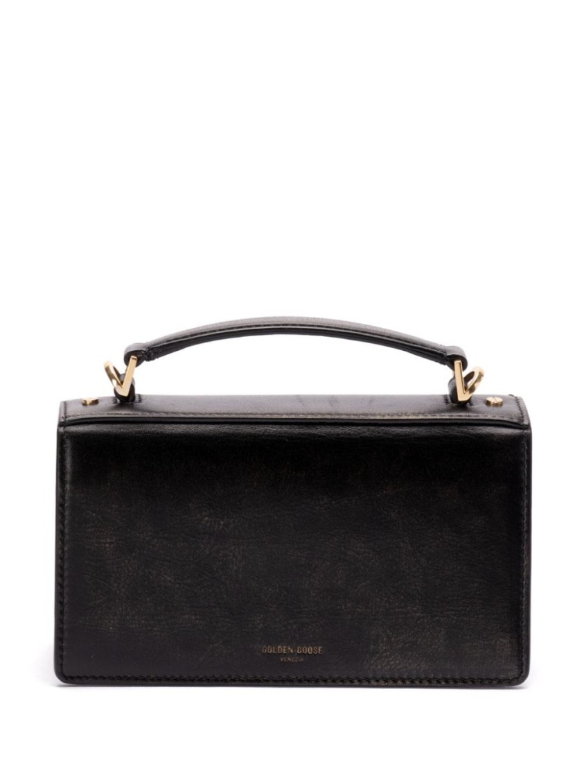 Golden Goose 'venezia' Black Hangbag With Adjustable And Removable Shoulder Strap And Clasp Closure In Black