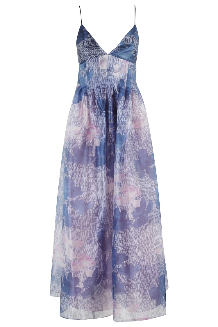 Shop Emporio Armani Printed Chiffon A-line Dress With V-neckline
