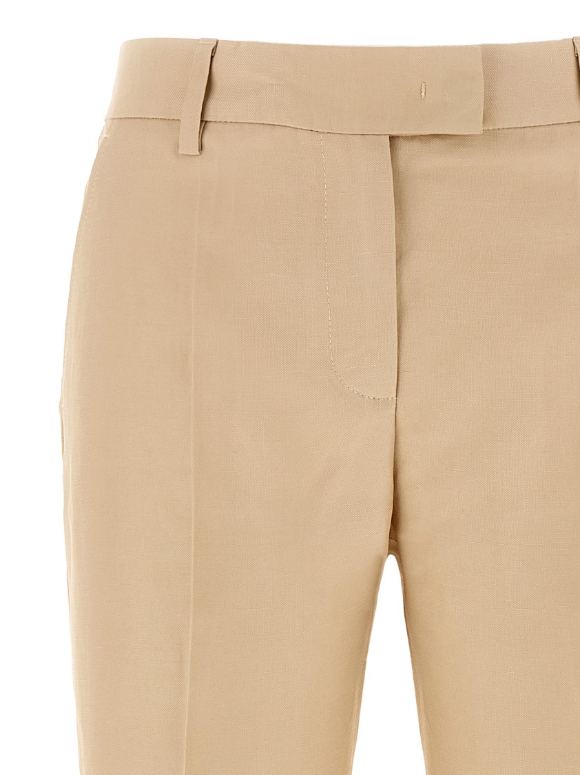 Alberto Biani Tailored Trousers With Button Detail And Pockets In Nude