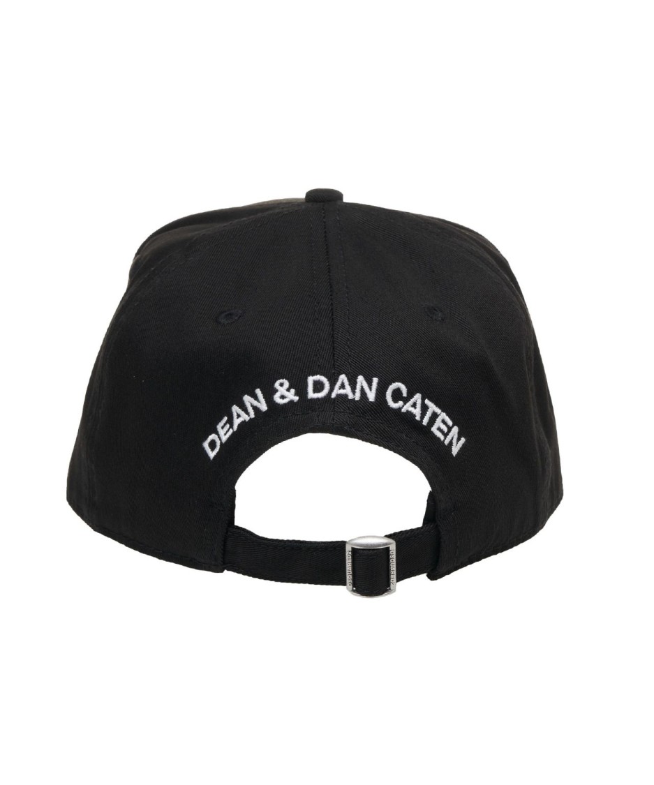 Dsquared2 Black Baseball Cap With Maxi Logo Lettering On The Front In Black