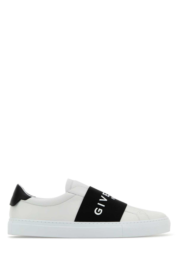 Givenchy Urban Street Sneakers In Leather With Elastic Band In White