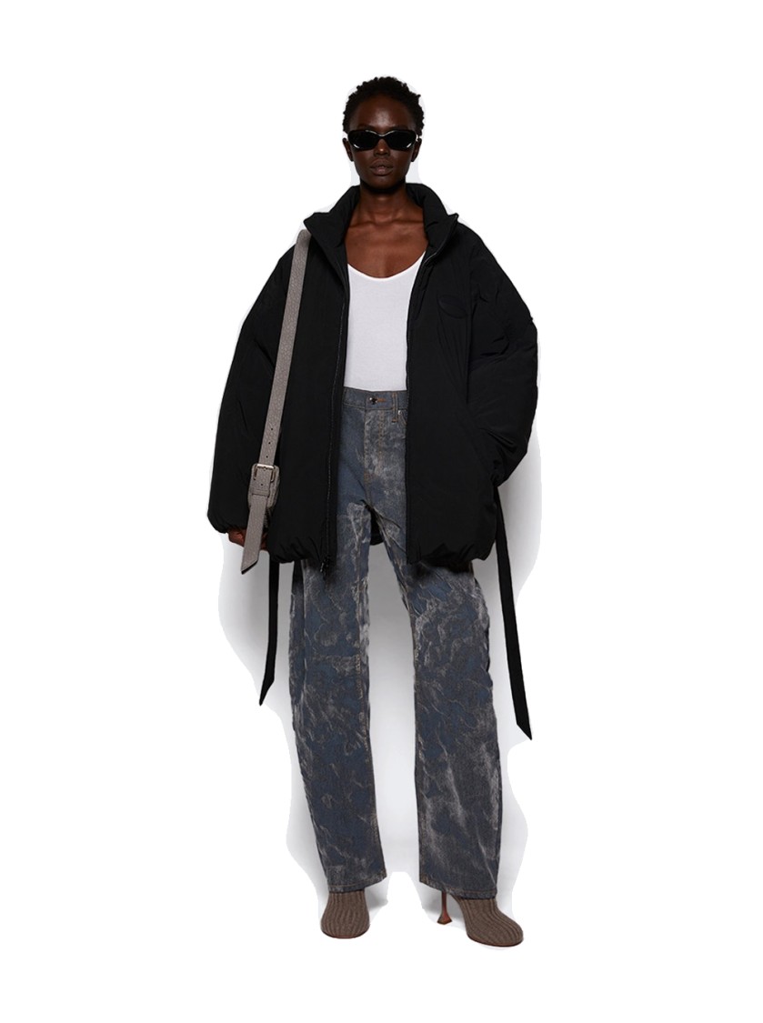 Alexander Wang Low Rise Bowed Gusset Jean Washed Smoke White In Blue