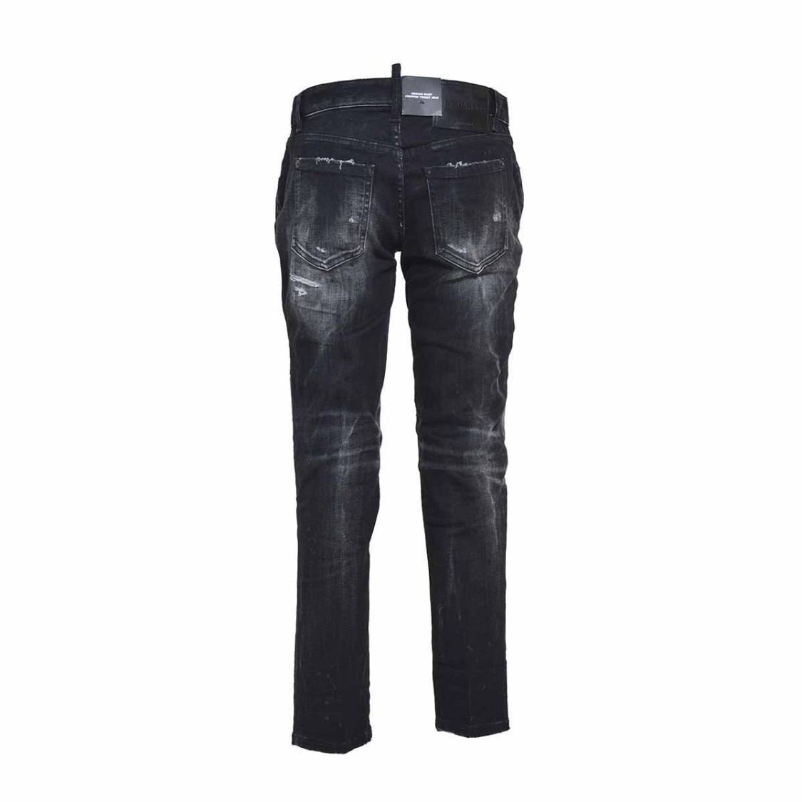 Shop Dsquared2 Black Mid-rise Cropped Twiggy Jeans
