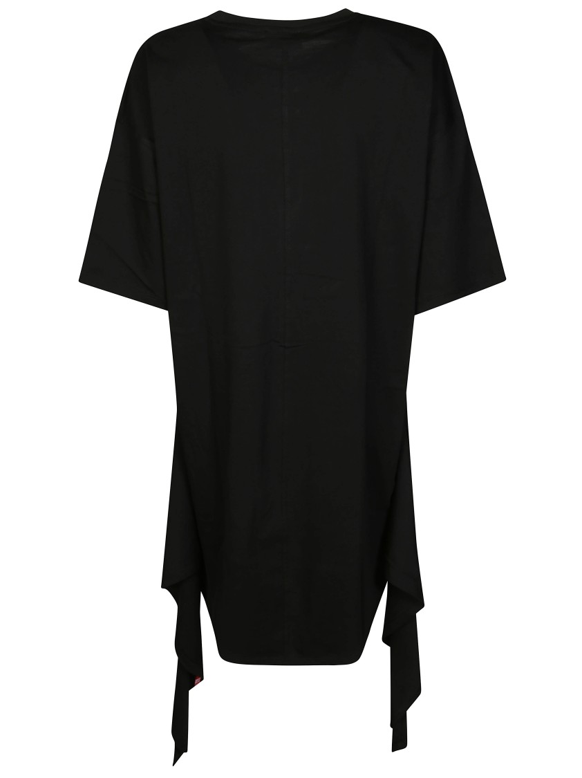 Diesel Asymmetrical Hem Black Tunic With Side Ties In Black