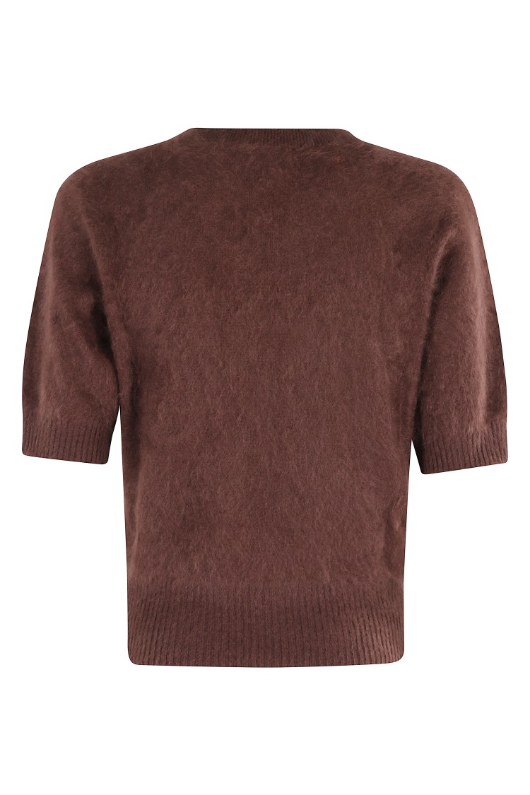 Seventy Bordeaux Cashmere Sweater With Crew Neck And Short Sleeves In Burgundy