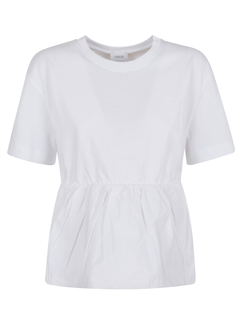 Shop Patou Mix Fabric Volume Tshirt