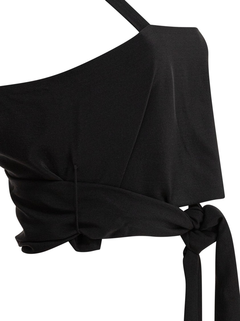 Chloé Cropped Tank Top With Ribbons In Black