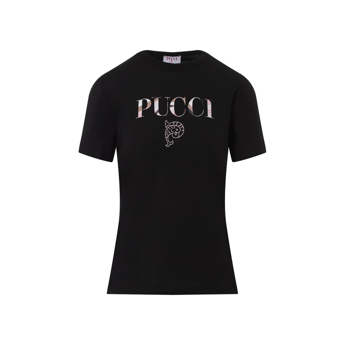 Tシャツ・カットソー Pucci Pure Black Cotton T-Shirt With Contrasting Logo Pucci Pure Black Cotton T-shirt With Contrasting Logo | ModeSens