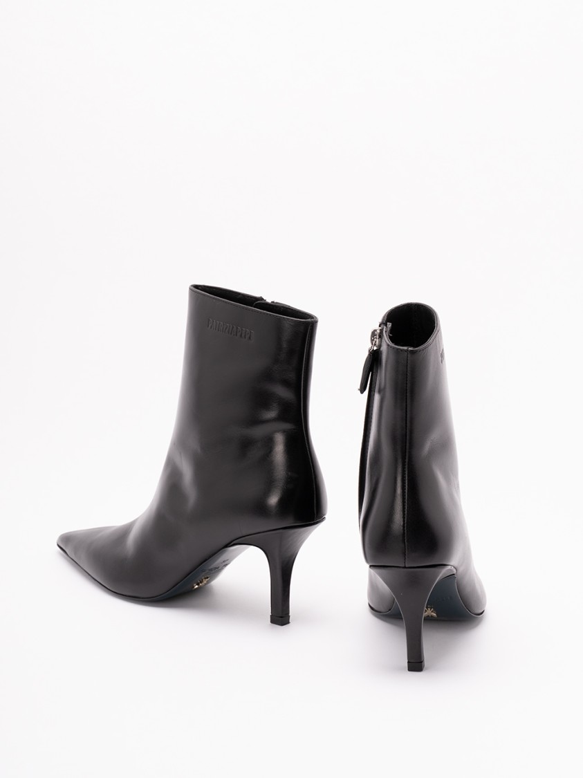 Patrizia Pepe 75mm Leather Ankle Boots In Black