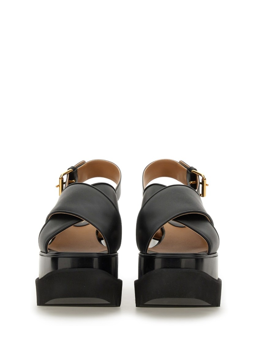 Stella Mccartney Black Elyse Platform Heeled Sandals In Black