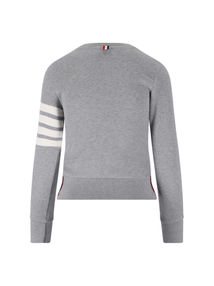 Thom Browne 4-bar' Crewneck Sweatshirt - Grey
