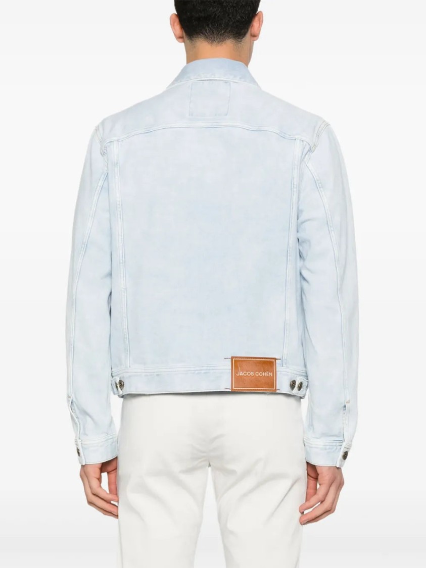 Jacob Cohen Light Blue Denim Jacket With Classic Front Fastening In Blue