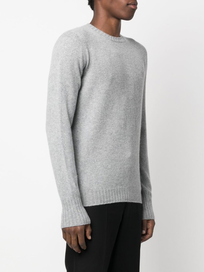 Drumohr Man Sweater Light Grey Size 42 Lambswool In Gray