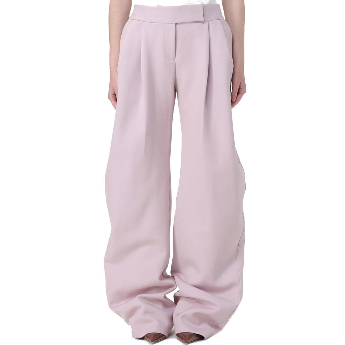 Attico The  Runway "the Morning After" Gend - Pale Pink Long Pants Pale Pink Main Fabric: 44% Virgin In Pink
