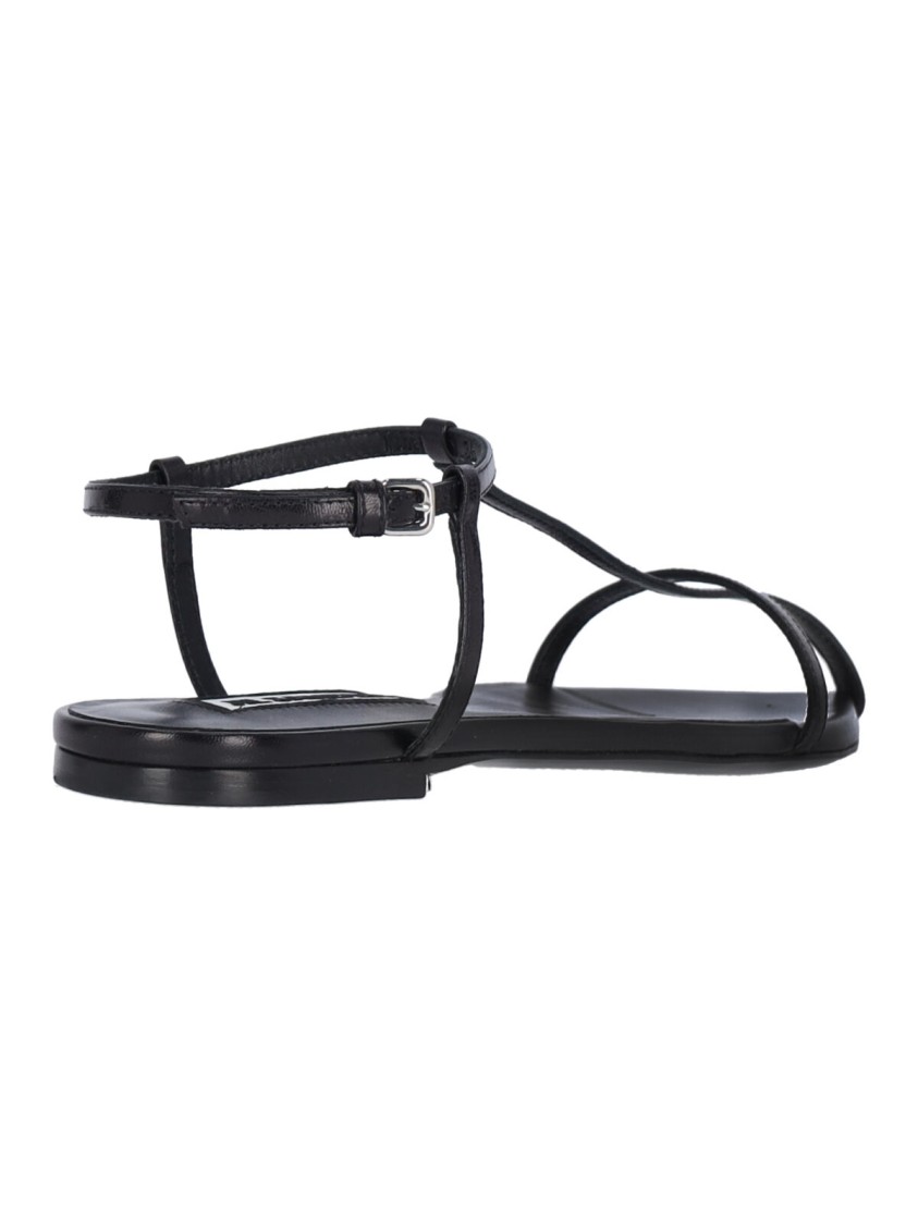 Shop Jil Sander Flat Sandals – Black