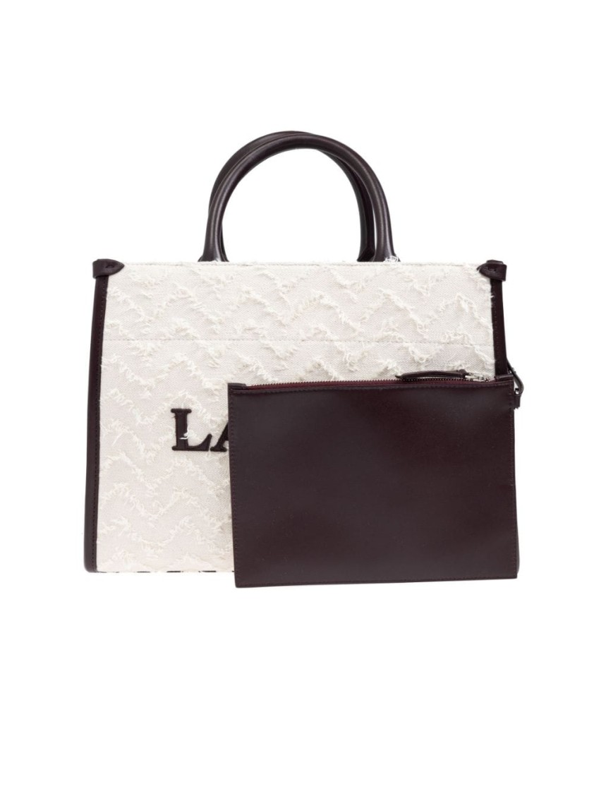 Lanvin Borsa Shopping In & Out Piccola In Tela Bicolor Donna