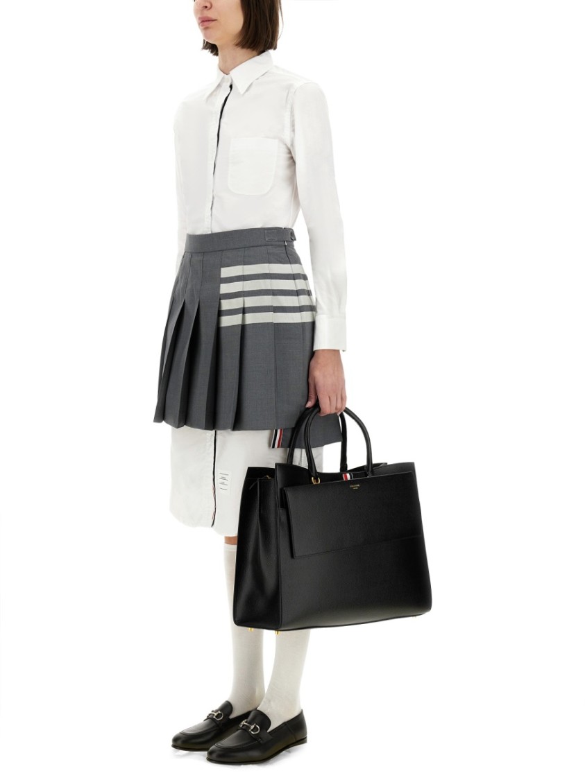 Thom Browne 4bar Mini Pleated Skirt In Grey