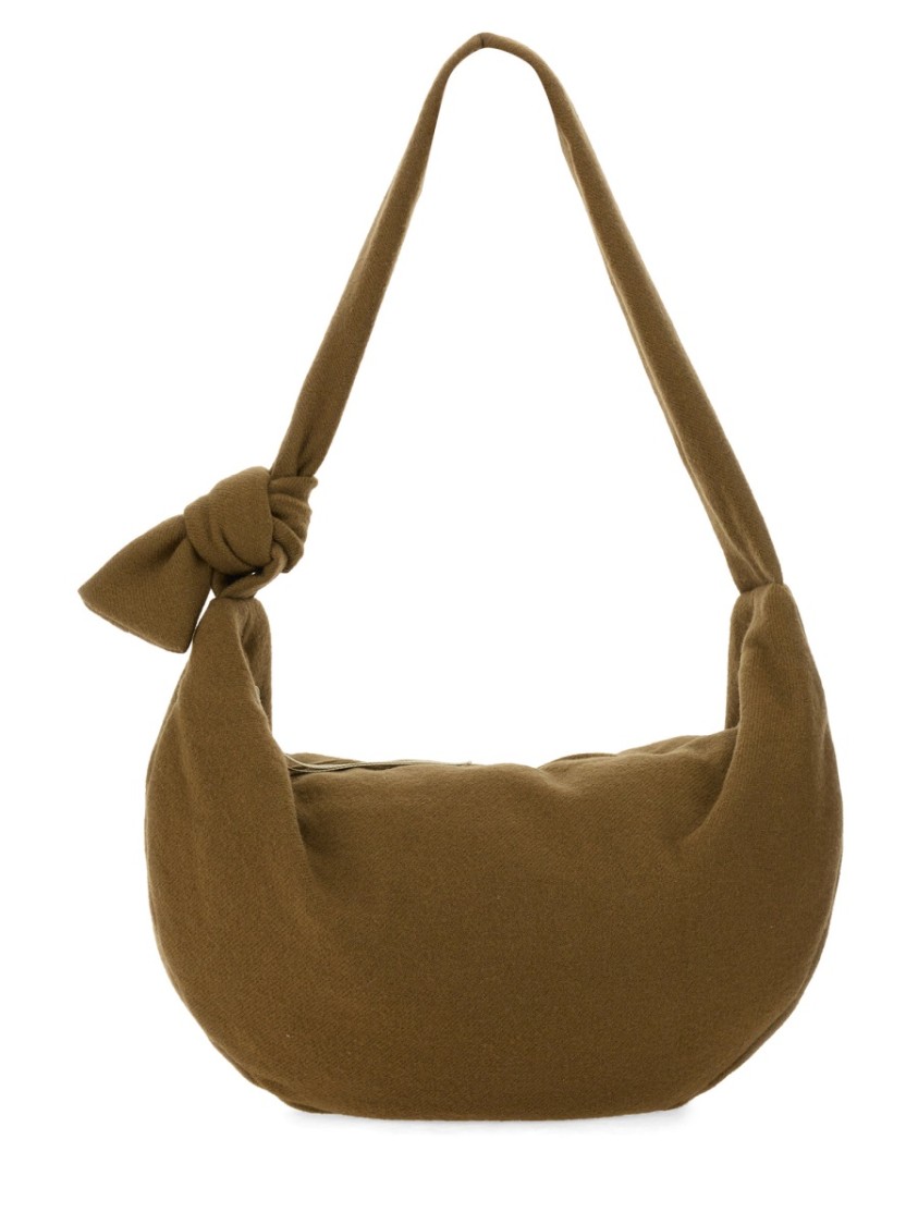 Alysi Brown Wool Bag With Unique Knot Detail In Brown