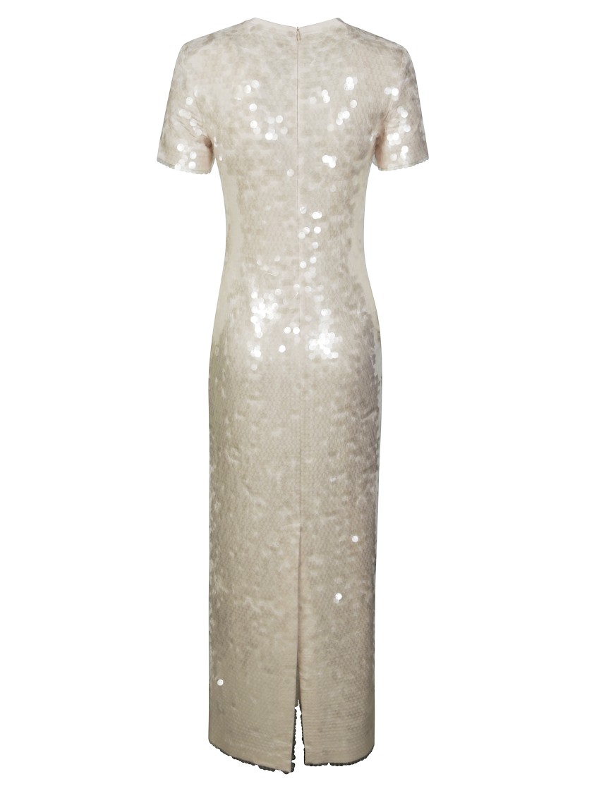 Sportmax Ranghi Ankle-Length Sequin Dress With Back Slit