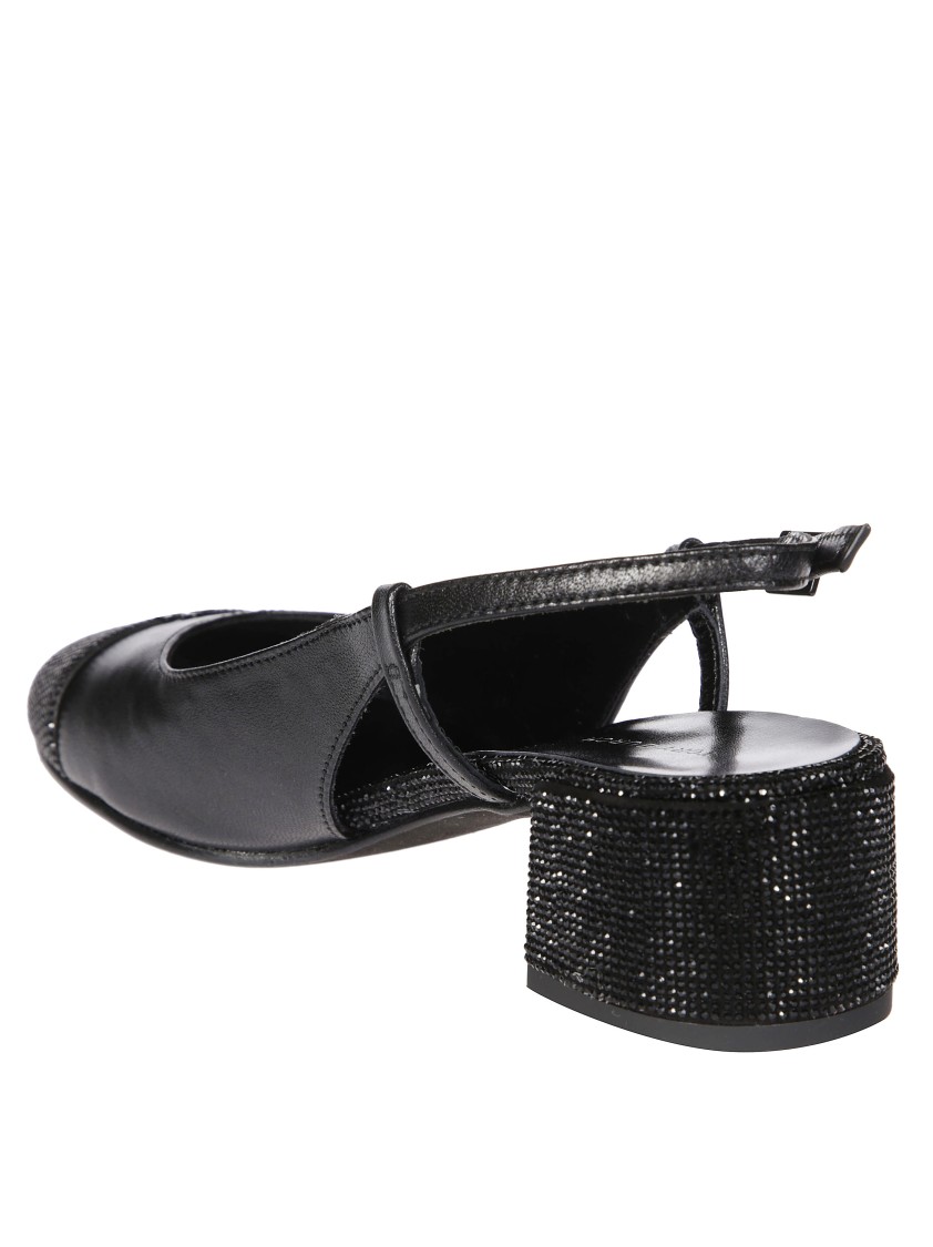 Tory Burch Cap Toe Slingback With 45mm Block Heel In Black