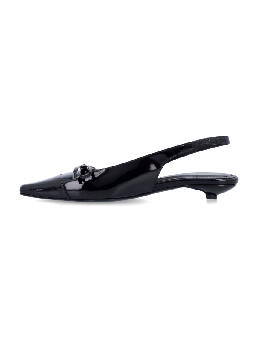 Shop Anine Bing Pointed Toe Slingback With Bow Detail In Black