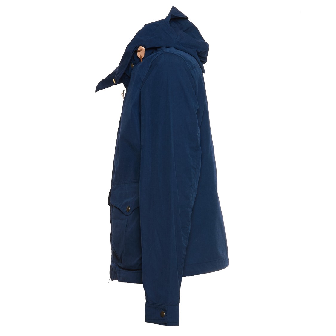 Manifattura Ceccarelli Navy Blazer Coat With Concealed Zip Collar In Blue