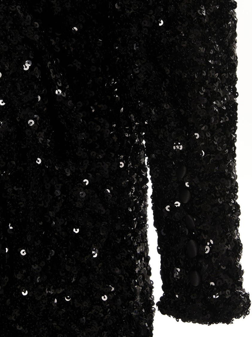 Rotate Birger Christensen All-over Sequin Minidress With Wallet Style In Black