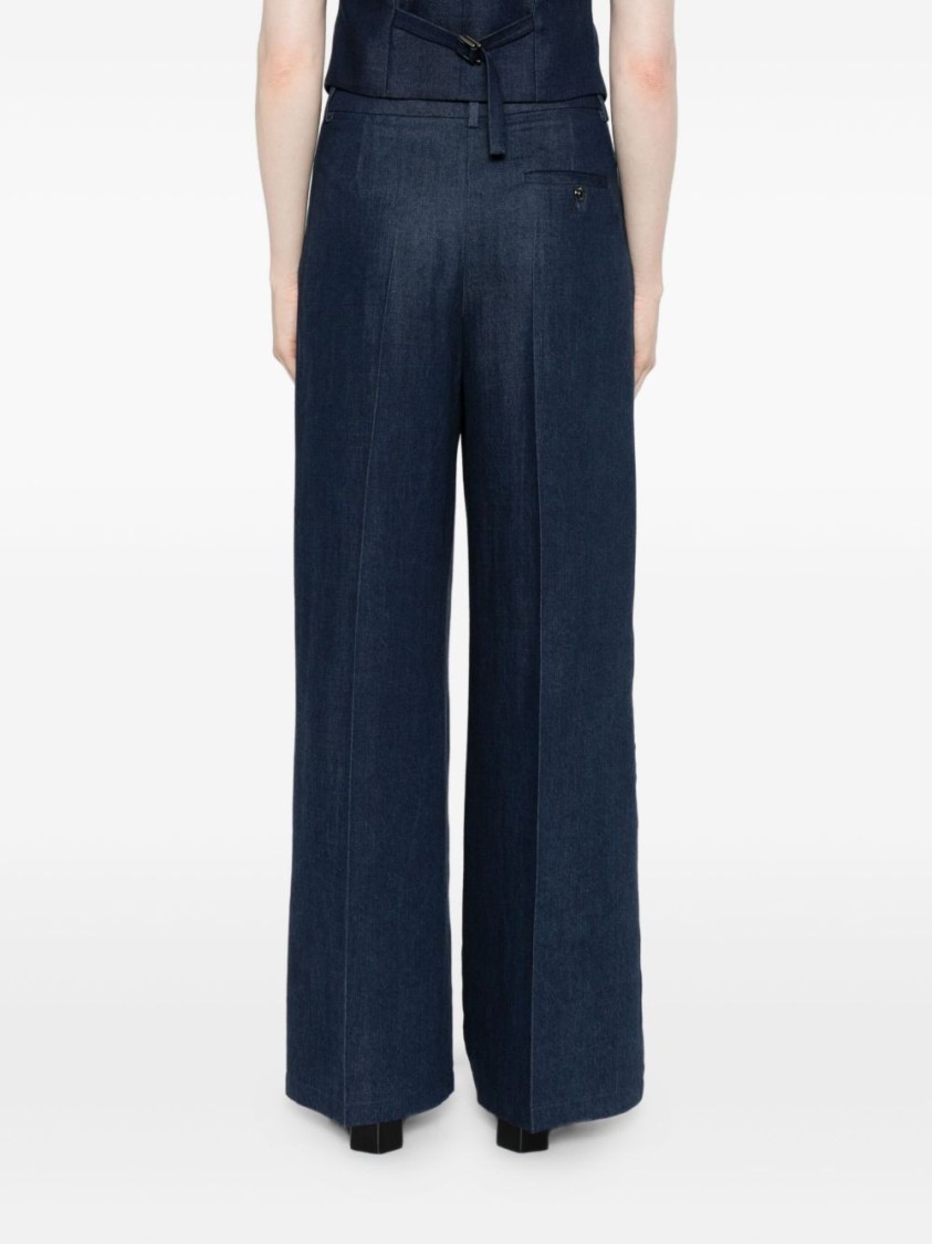 Liu •jo Liu Jo Pleated Front Trousers With High Waist In Blue