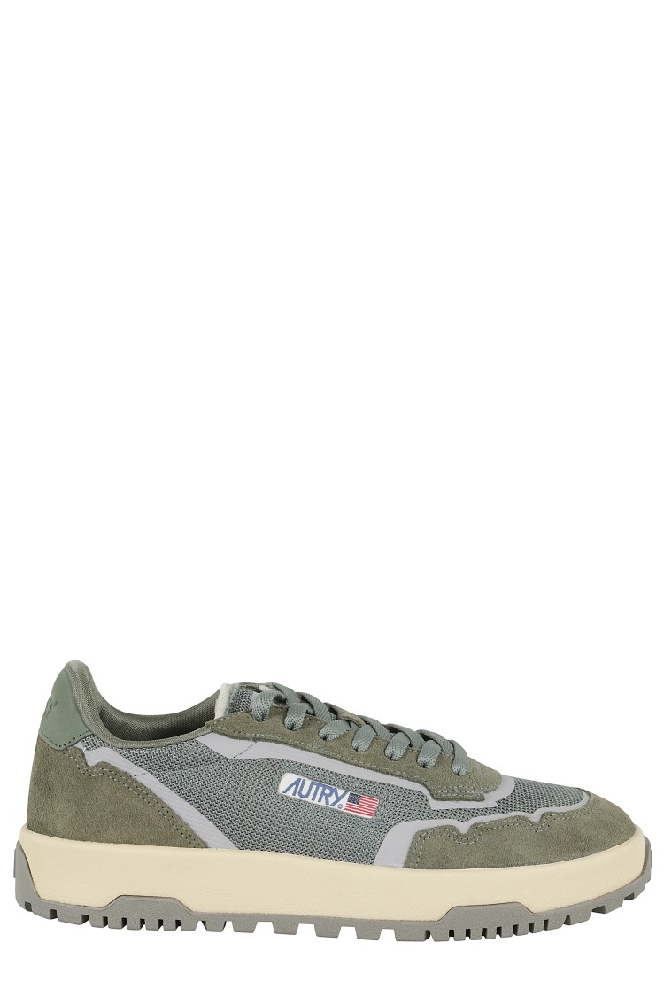 Autry Wildpace Nubuck And Rubber-trimmed Suede And Mesh Sneakers In Green