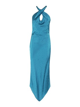 Amen Satin Dress With Swarovski Accents Evening | THE LIST