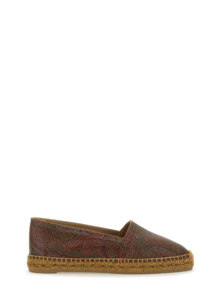 Etro Paisley Pattern Leather Espadrilles