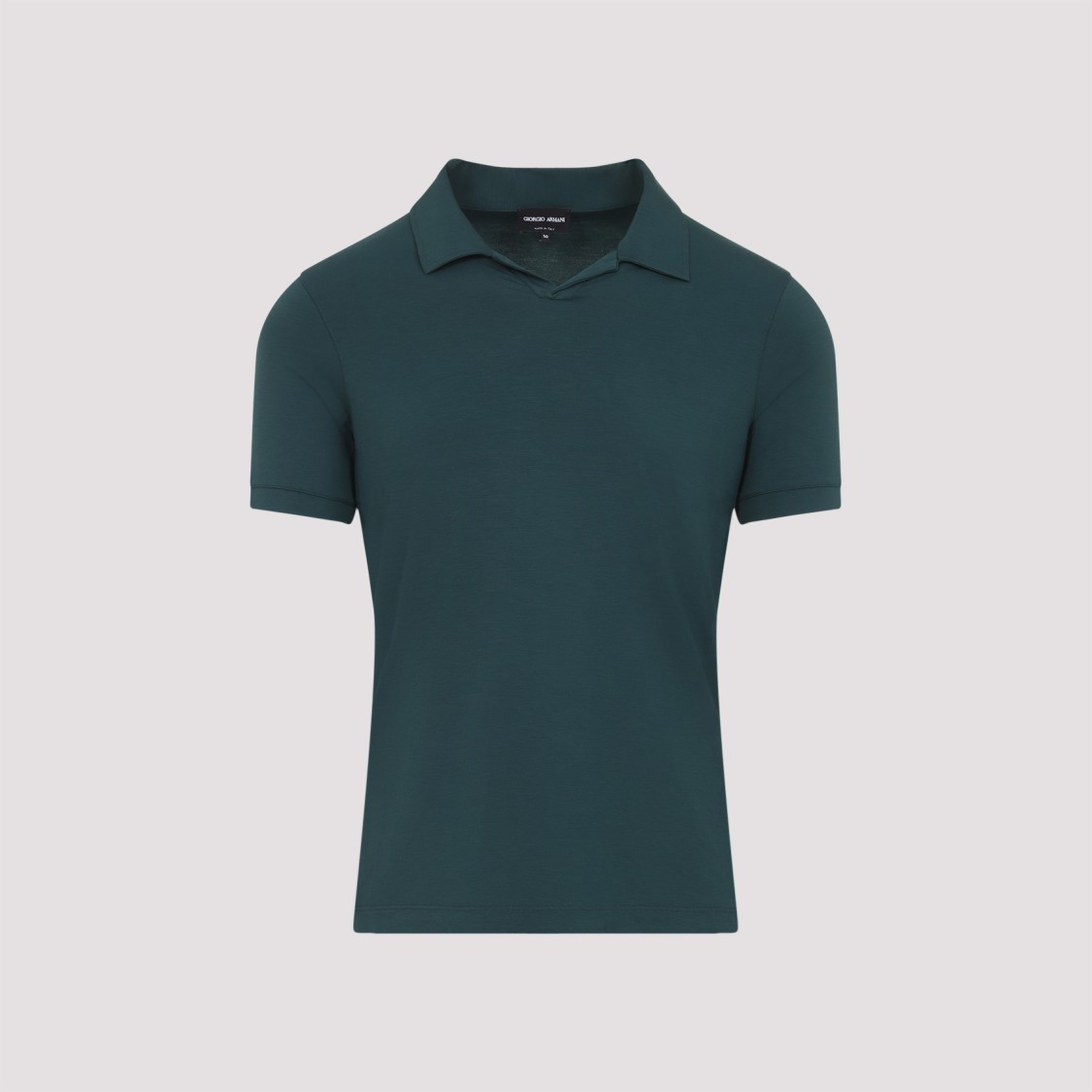 Giorgio Armani Woods Green Viscose Polo With Polo Collar In Green