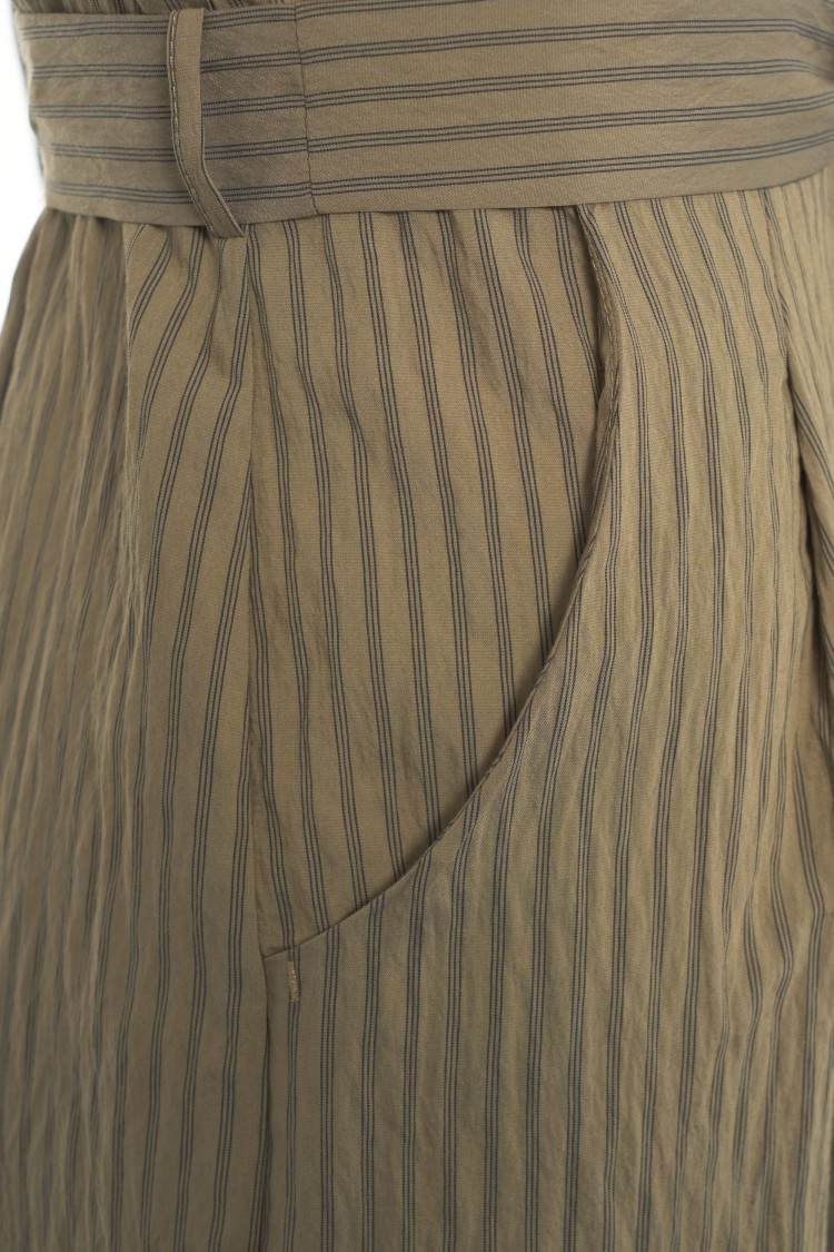 Liu •jo Liu Jo Striped Jumpsuit With Waist Belt In Neutrals