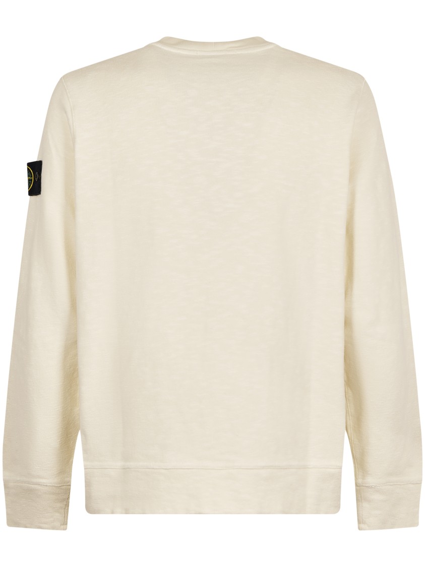 Stone Island Textured Knit Sweater With Crew Neckline In Neutral