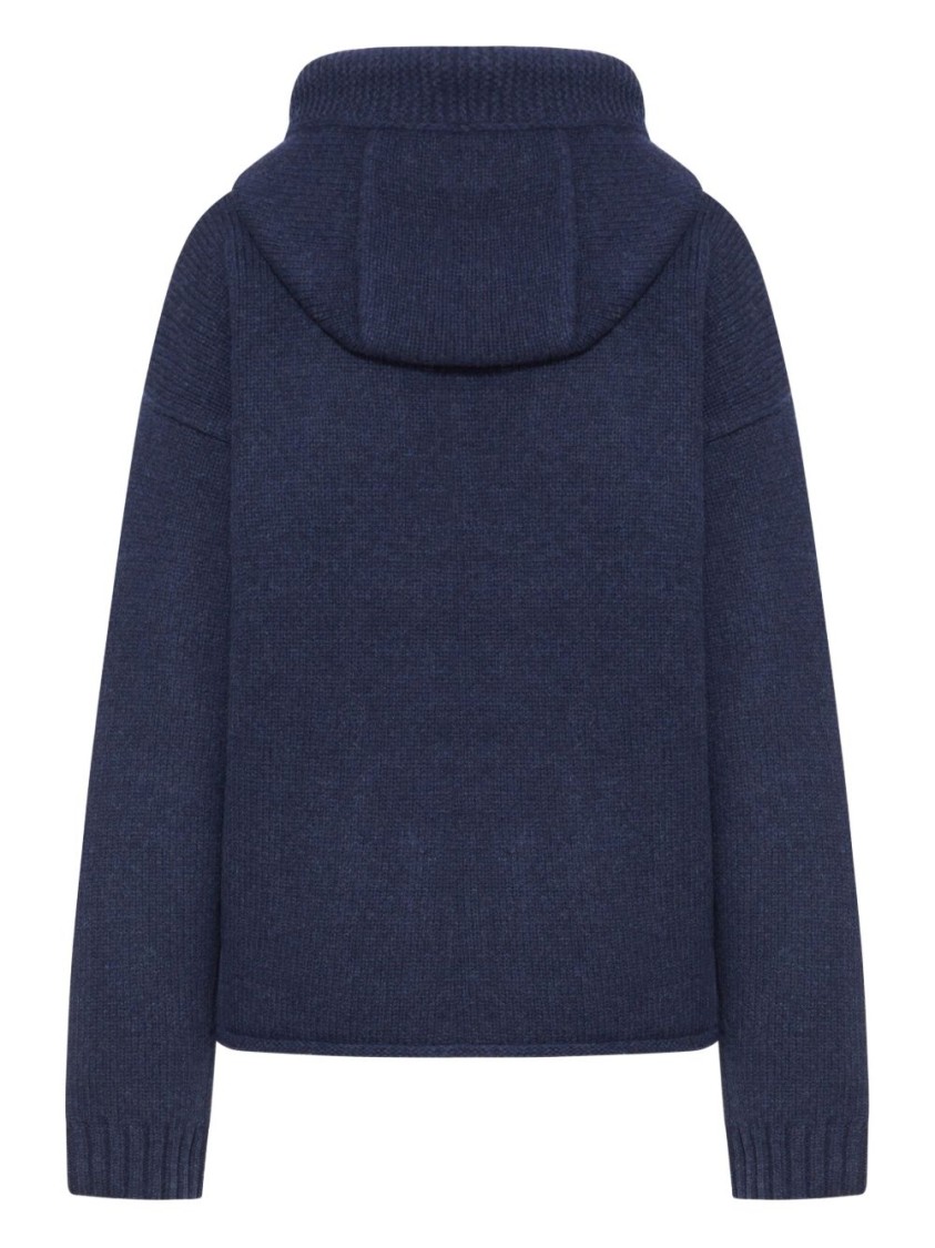 Jw Anderson J. W. Anderson Zip-up Hoodie With Contrasting Anchor Logo In Blue