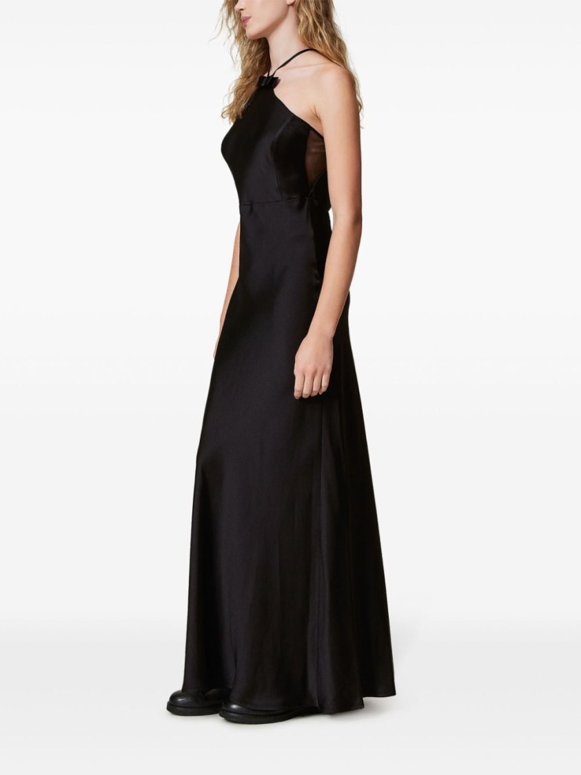 Shop Twinset Twin-set Black Halter Neck Dress