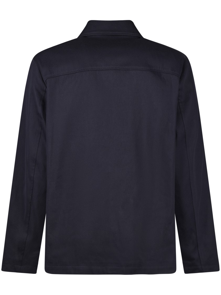 Apc A.p.c. Button-up Jacket With Structured Collar And Chest Pocket In Black