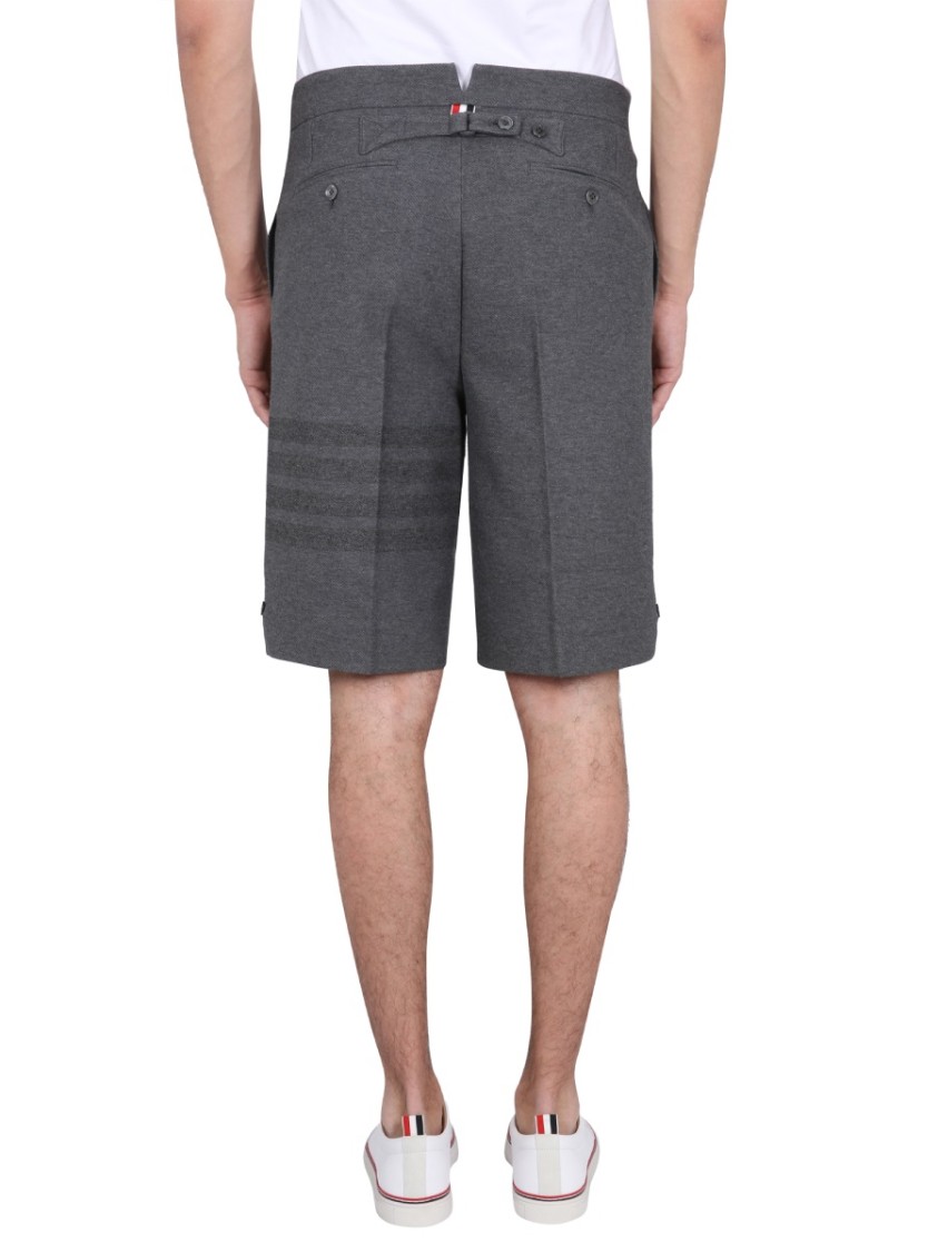 Thom Browne Shorts With 4-bar Motif In Grey