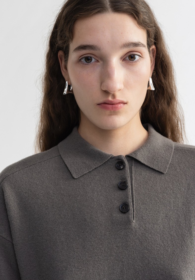 AERON AERON REGINA - PURE MERINO WOOL POLO SWEATER