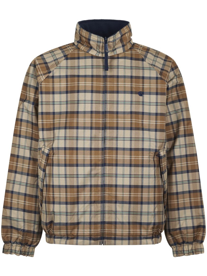 Carhartt Wip Reversible Plaid Planer Jacket With Classic High Collar In Brown