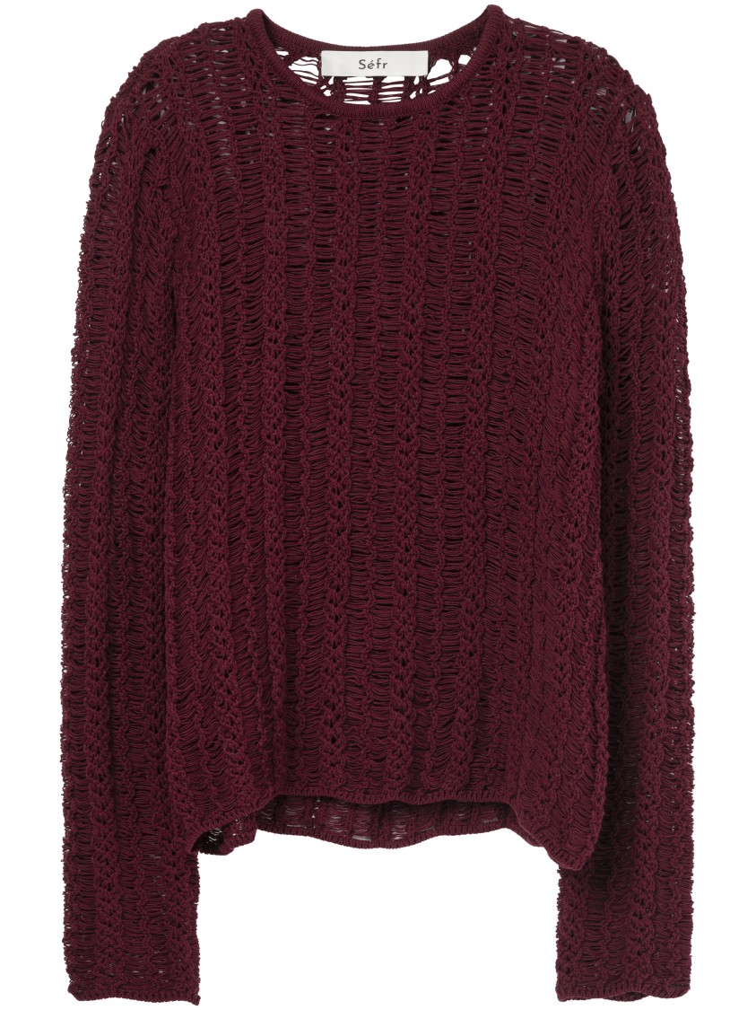 Séfr Maroon Yorgos Sweater In Burgundy