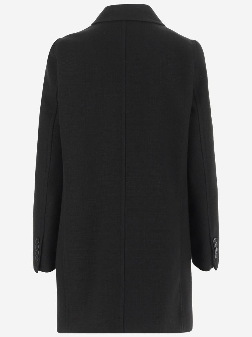Fit F.it Viscose Blend Single Breasted Coat In Black