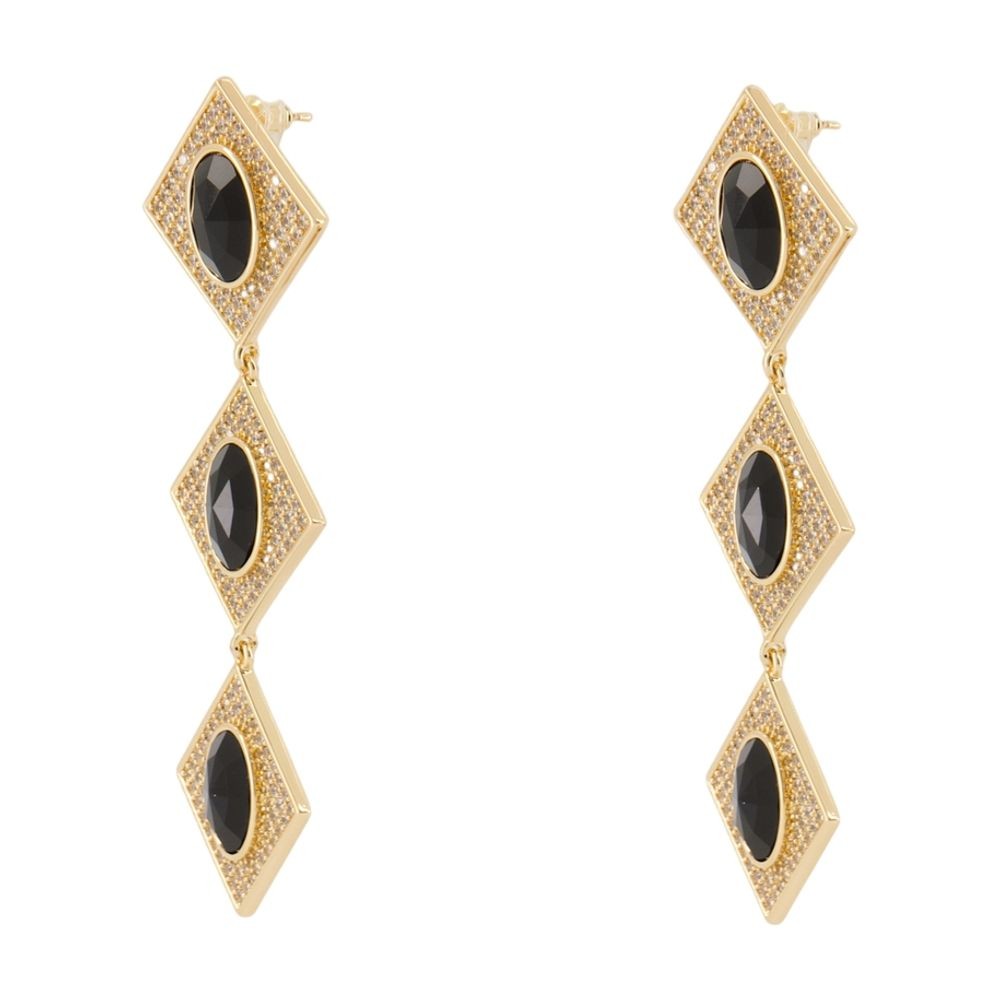 Self-portrait Crystal-embellished Earrings In Gold