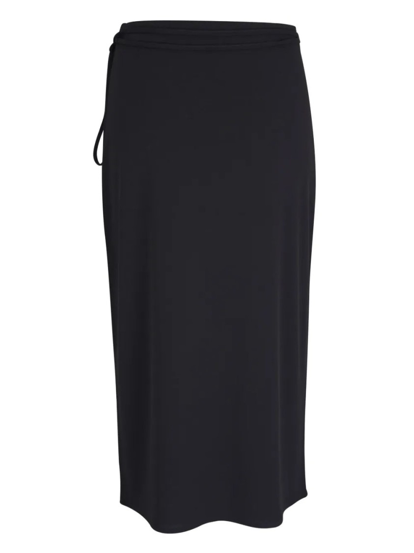 Vince Tie-fastening Wrap Midi Skirt In Black