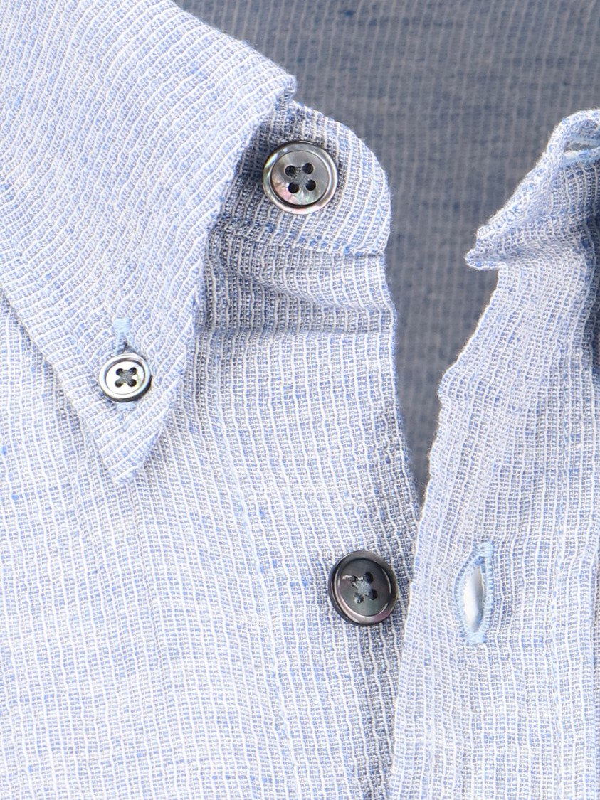Our Legacy Textured Fabric Button-down Collar Shirt In Blue