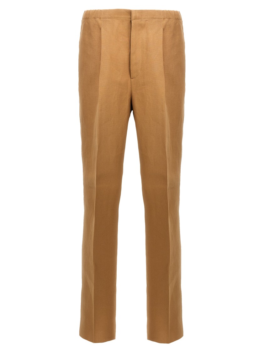 Fendi Paper Canvas Pants In Brown