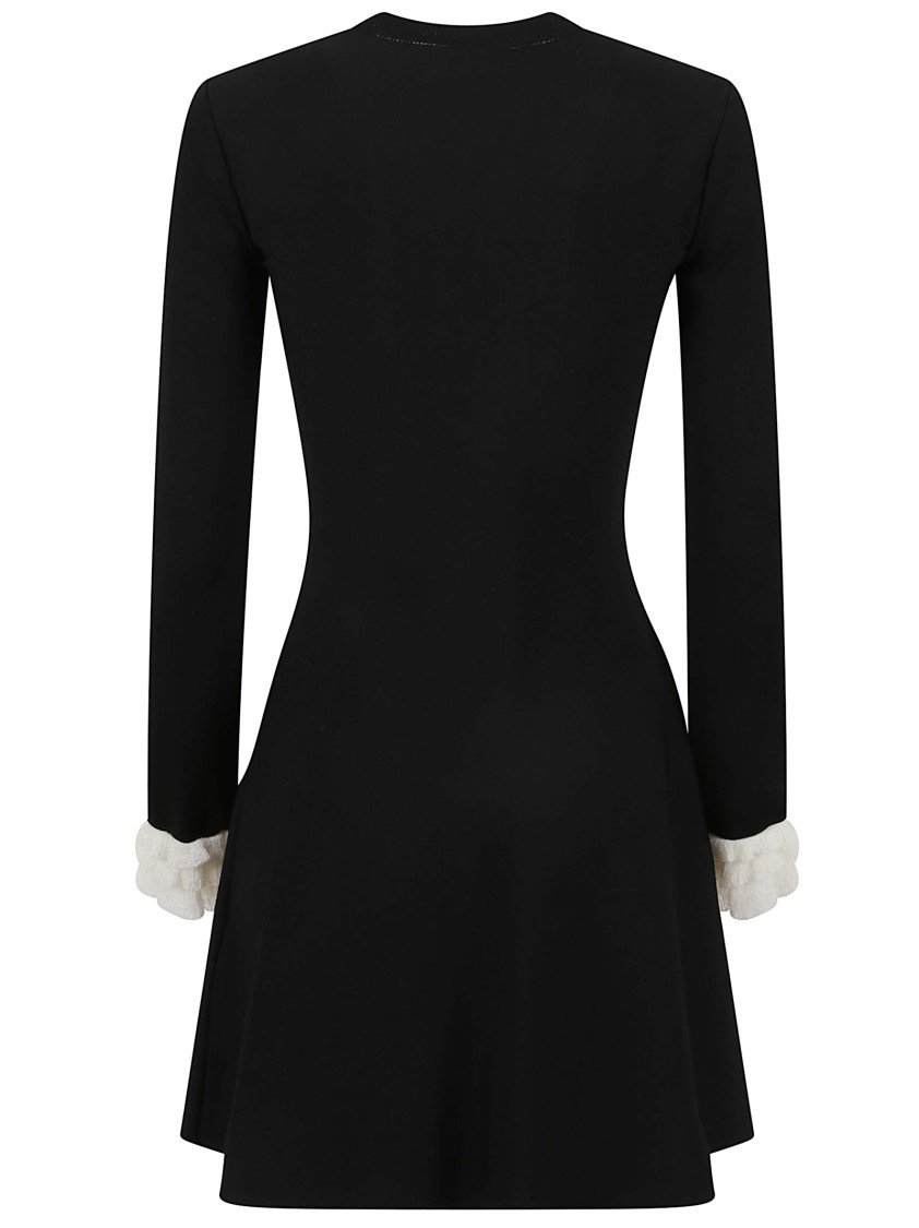Valentino Crewneck Knit Dress Asymmetric Hem