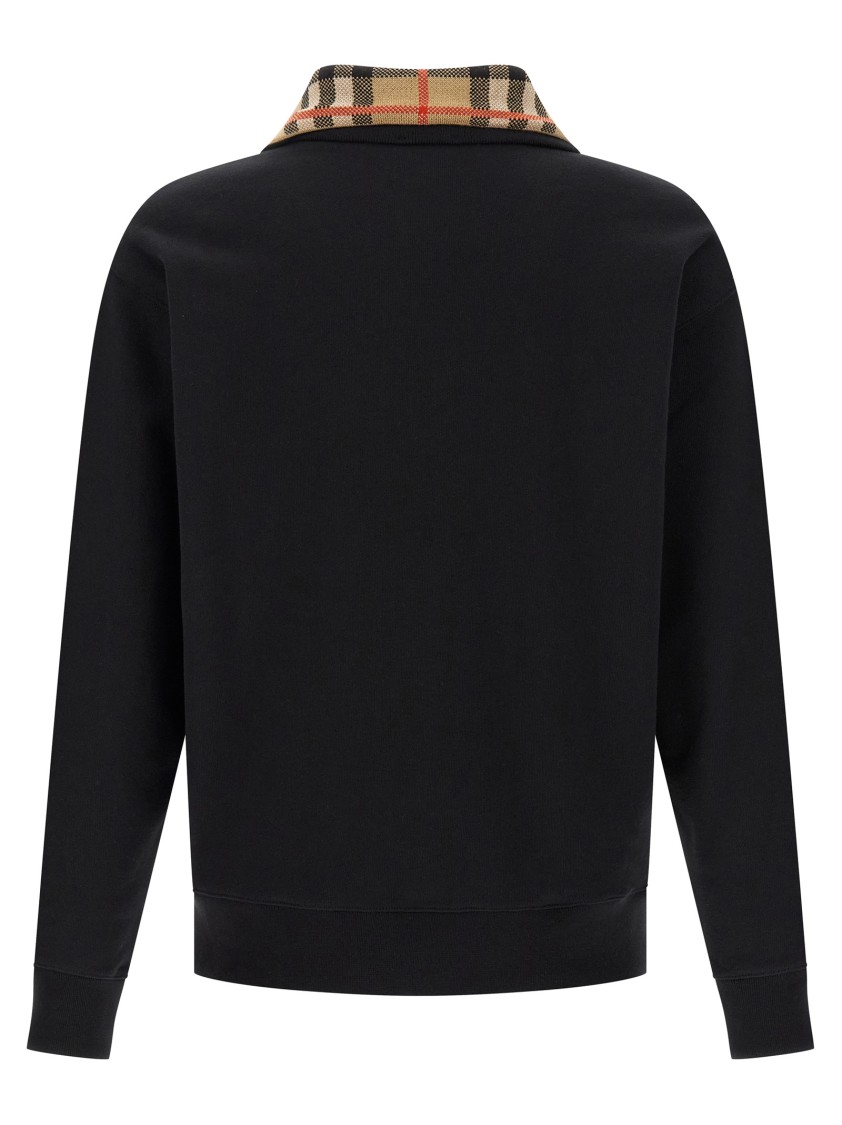 Burberry Mens Logo-embroidered Funnel-neck Cotton Sweatshirt Black Xl In Black