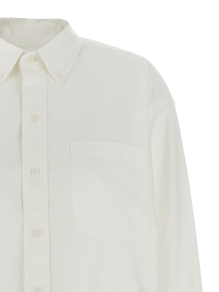 Alexander Wang T T By Alexander Wang White Oxford Cotton Boyfriend Shirt In White